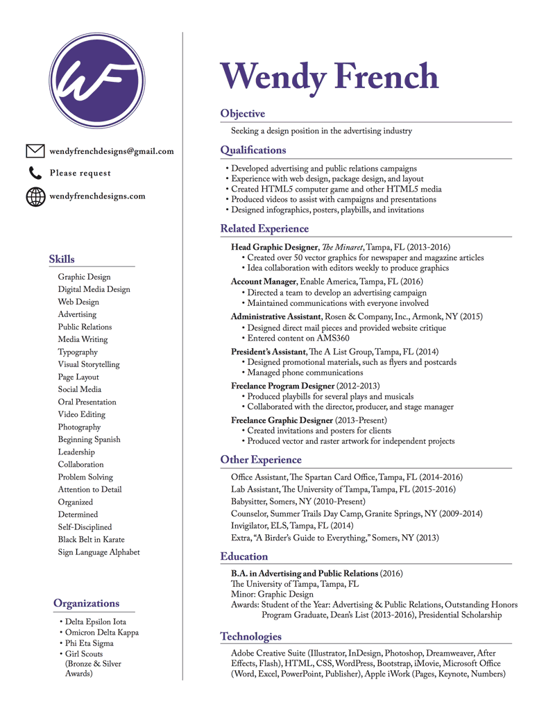 resume  u2013 wendy french